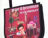 Elvis Presley Blue Christmas Record Handbag Purse