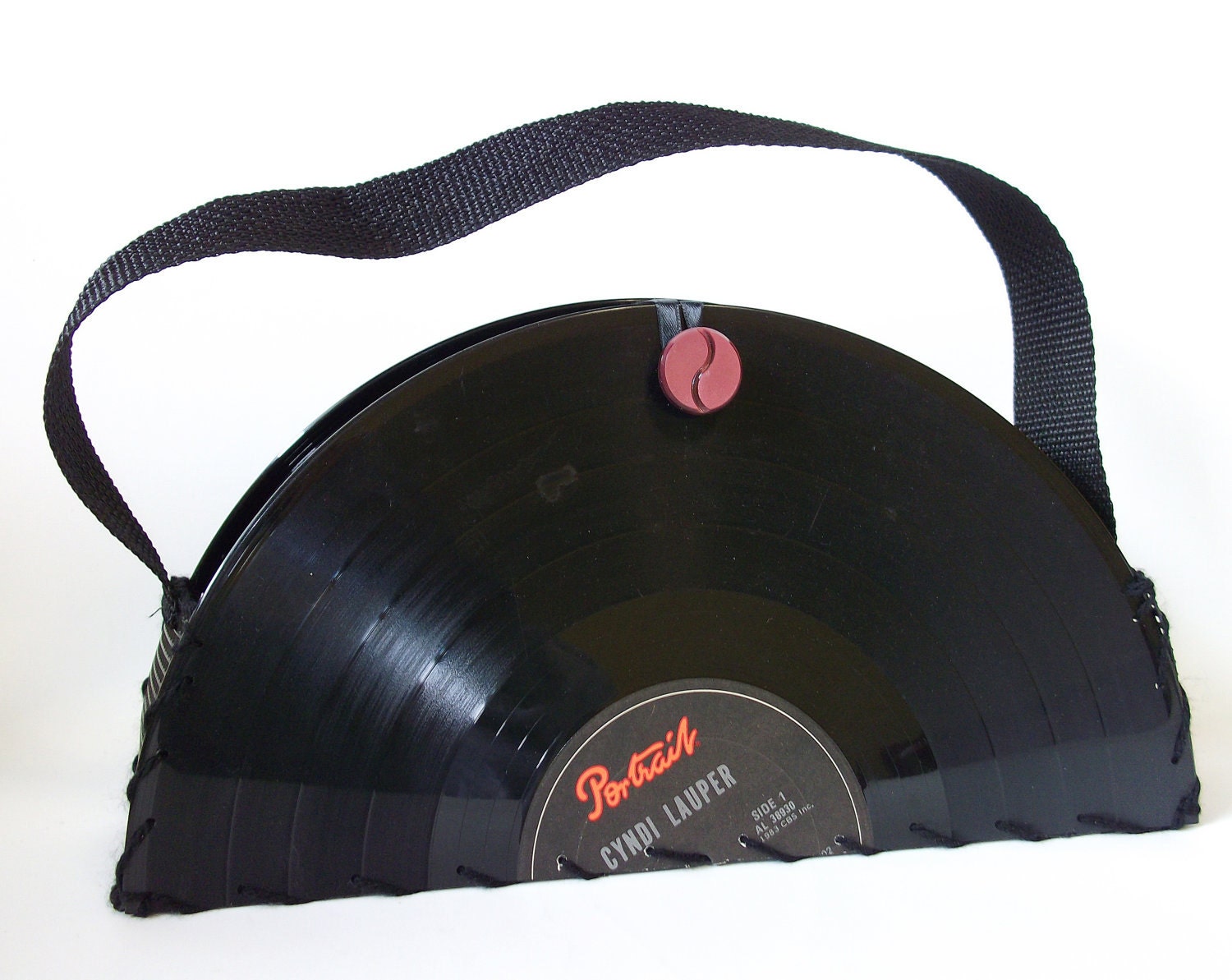 Cyndi Lauper Record Purse Handbag - Upcycled Vinyl Record Purse