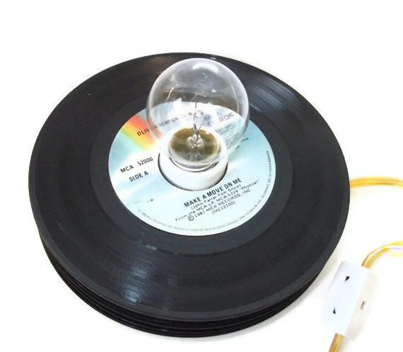 Stack of Vinyl Records Lamp - Vintage Record Album Desk Lamp - Table Light - Lighting