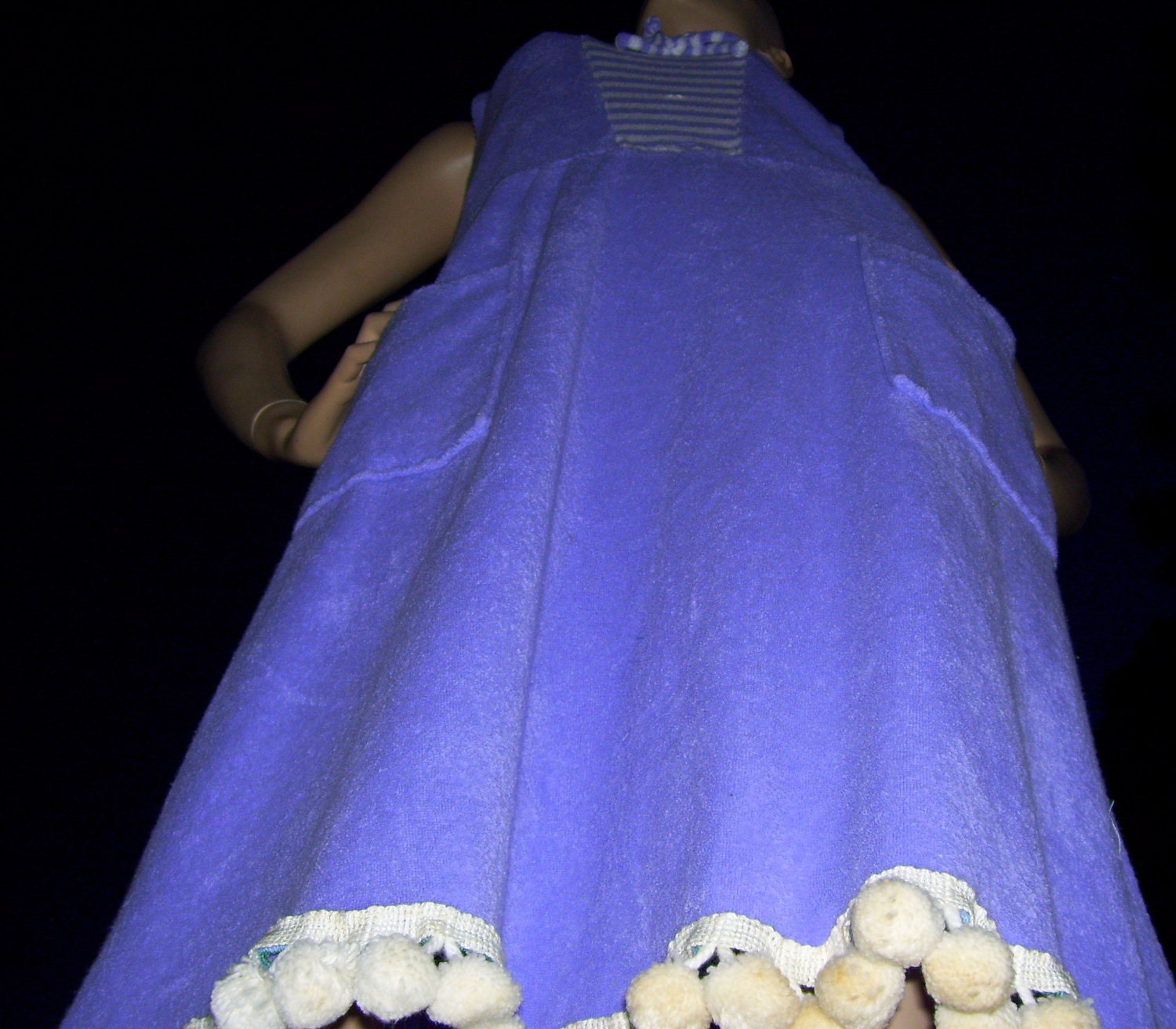 Lilac Sailor Dress Terry Cloth Beach Cover Sundress Upcycled Vintage S M L Pastel Rainbow Hat