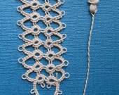 Handmade Tatted Bookmark Beige