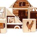 country wood blocks and puzzle- stackable toy -art