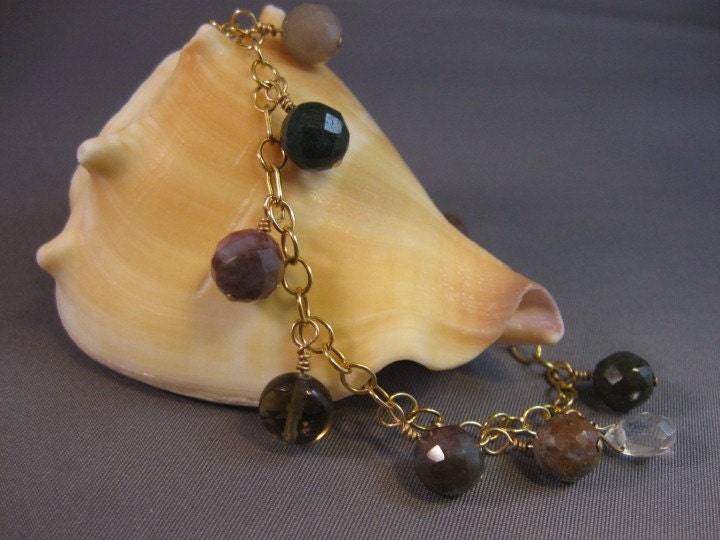 Dripping Stones Gemstone & Gold Bracelet