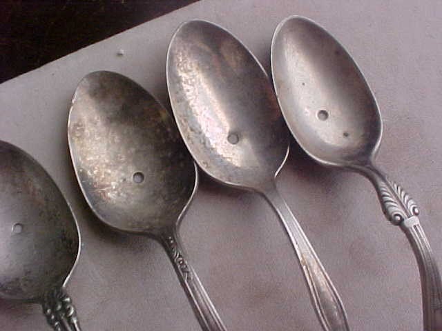 Unique DRAWER pulls silverplated spoons vintage 4 of them SP 004