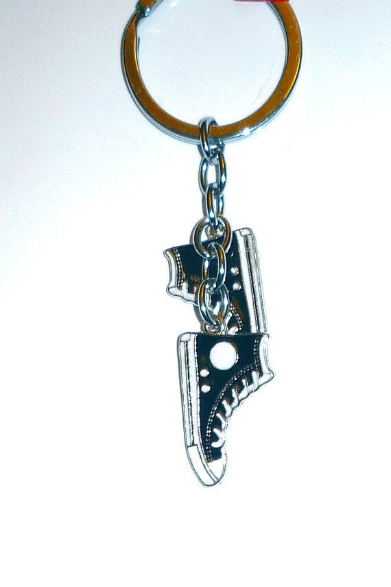 Black Converse Running Shoe Key Chain by junquete on Etsy