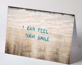 I Can Feel Your Smile Romantic Love Note-Card - stencil graffiti blank card photography