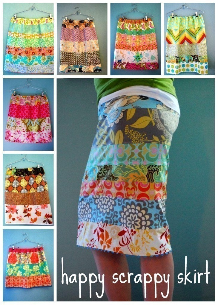 SPRING is coming---happy scrappy skirt-pdf-pattern