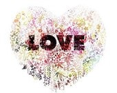 Love Floral Illustration Print titled "Jardim de Amor"