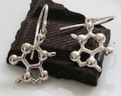 chocolate - theobromine molecule - earrings