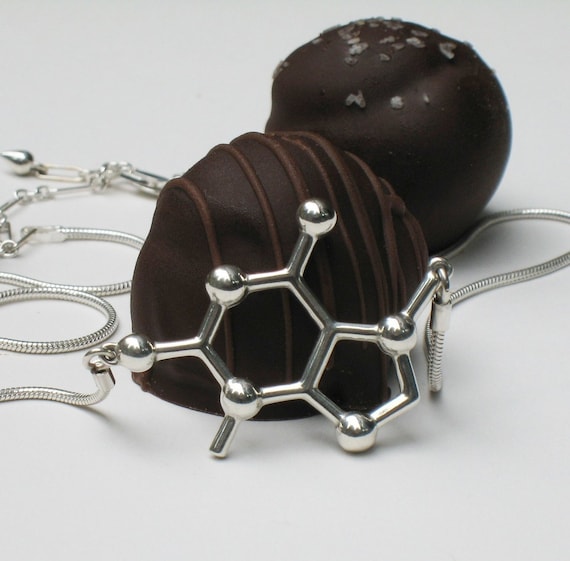 chocolate - theobromine molecule - necklace