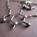 caffeine molecule necklace - oxidized silver