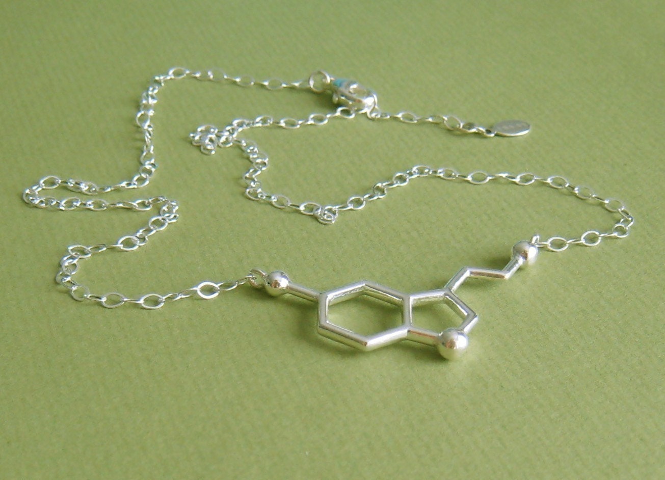 serotonin necklace - for happiness - with link chain