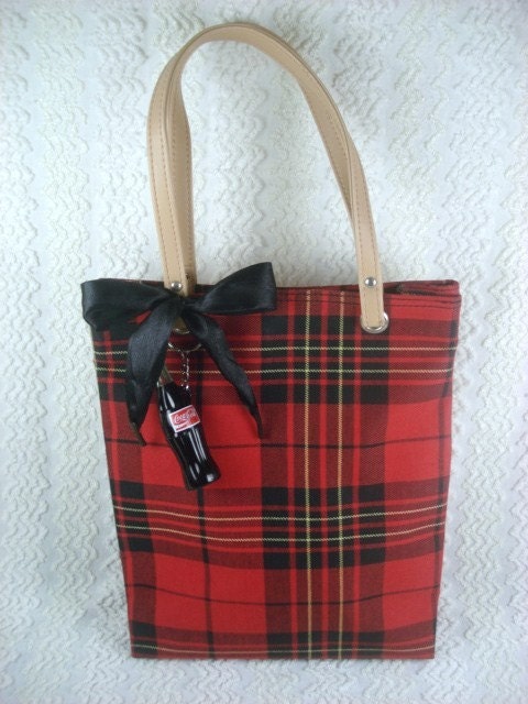 red tartan plaid handbags