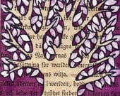 Tree - Aubergine - Original ACEO