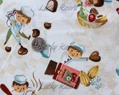 Chocolate Candy Maker Japanese Fabric on Cream - Half Yard