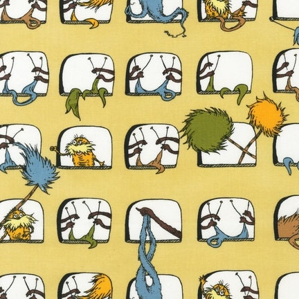 Dr. Seuss, The Lorax, Windows Earth Organic Cotton Fabric - Half Yard