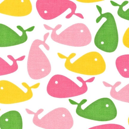 Ann Kelle Cool Cords Whales in Summer CORDUROY Fabric - By the Yard