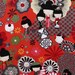 Alexander Henry Kaori Kokeshi Red Fabric - By the Yard
