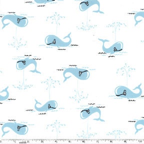 Michael Miller Thar She Blows Whale Sea Fabric- By the Yard