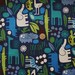 Alexander Henry 2D Zoo Navy Fabric - By the Yard