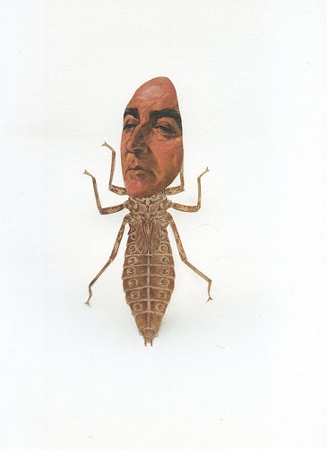 Litter Bug. Collage print by Vivienne Strauss.