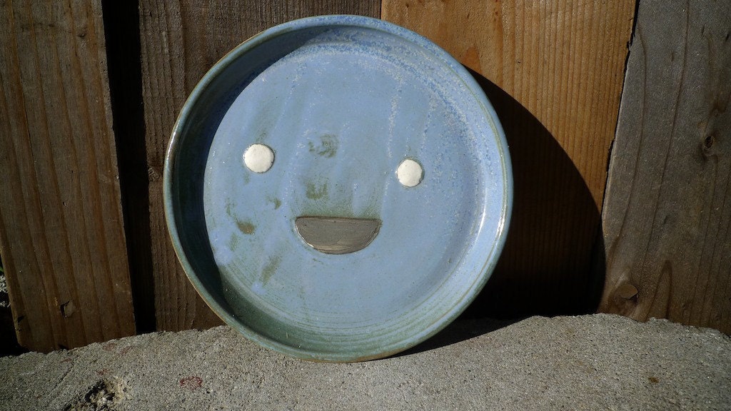 Hand thrown ceramic kawaii critter plate