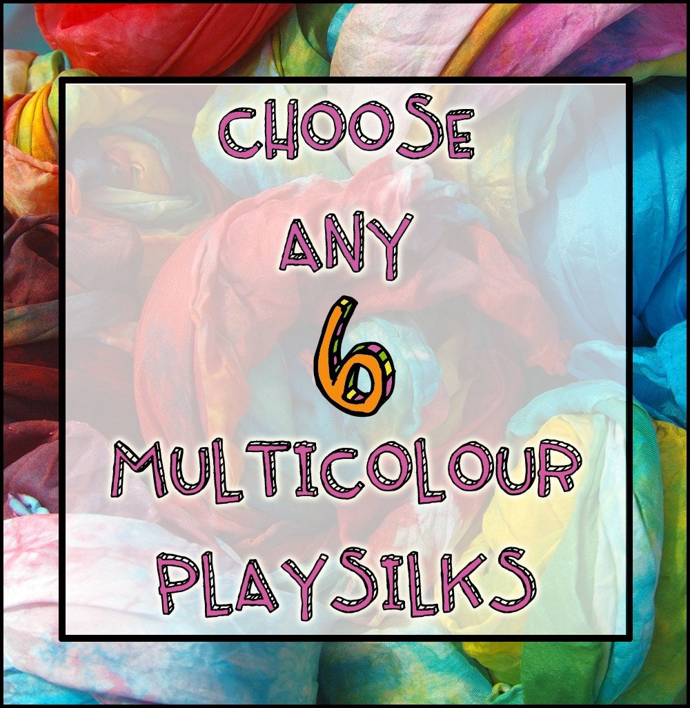 Waldorf Toy Play Silks:  Custom Set of 6 35" Silks (Waldorf Inspired Natural Toy)