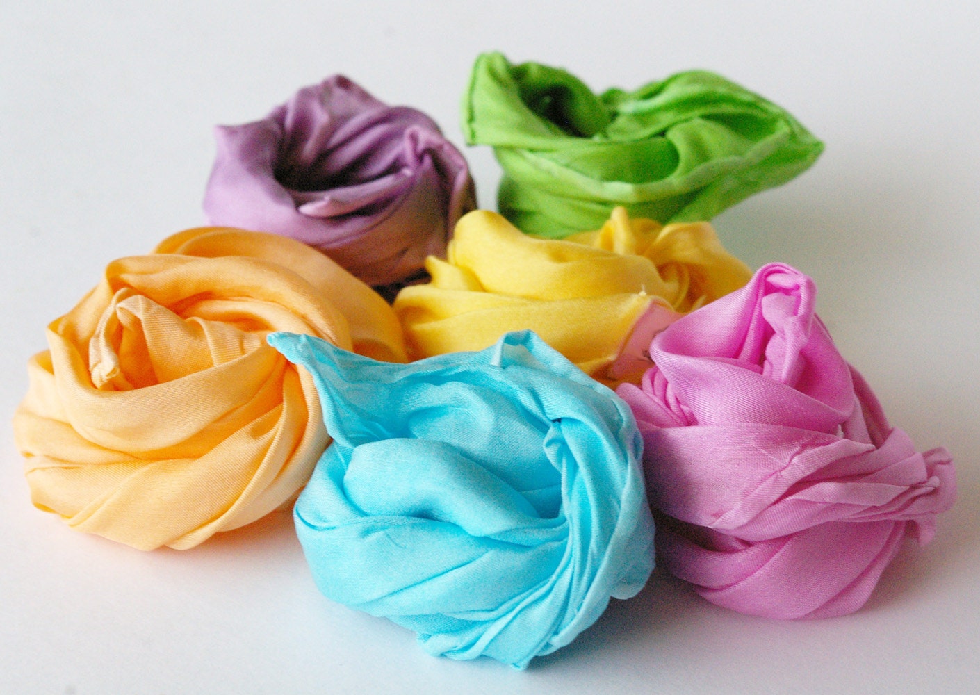 Waldorf Play Silks for Kids, Soft as Spring Palette (Set of 6, 11 x 11 Fairy Silkies)