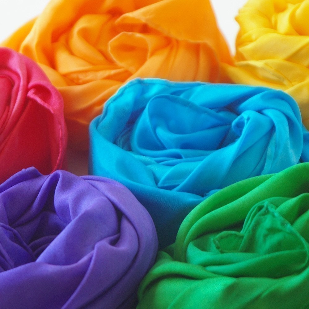 Play Silk Rainbow Palette:  Set of 6 (35 x 35 inches) Waldorf Toys