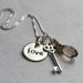 You Are the Key - small size - custom necklace with skeleton key and Swarovski crystal