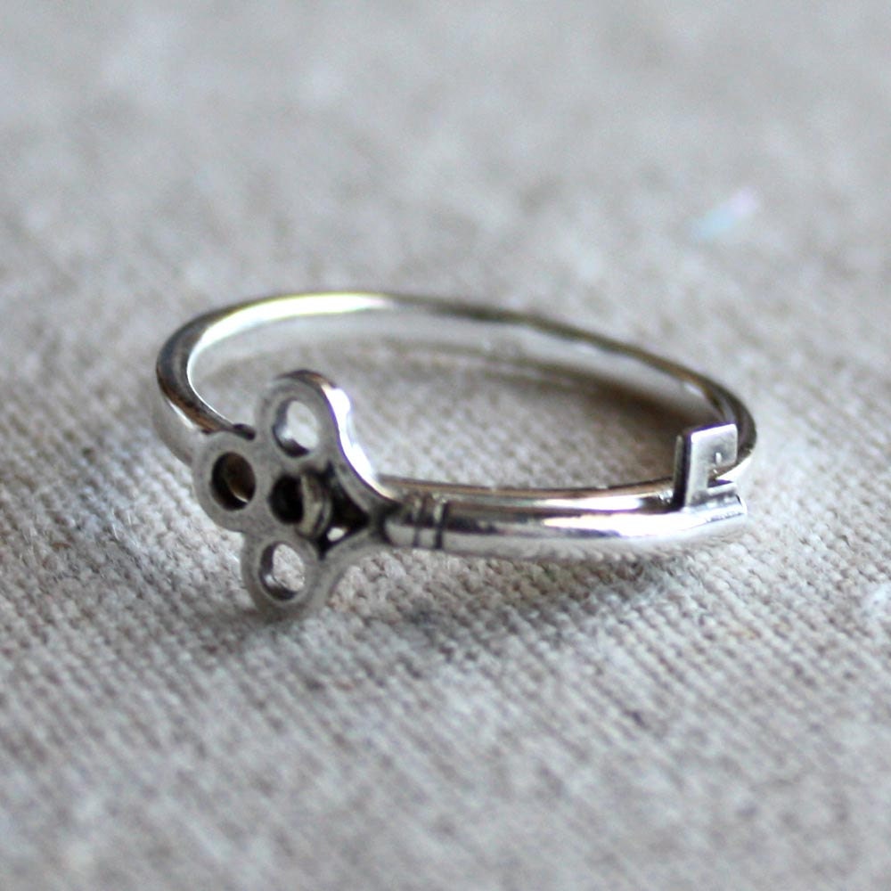 Skeleton Key Sterling Silver Ring - sizes 6, 7, 8 available