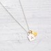 Square and dot - custom engraved initials personalized sterling silver necklace - delicate jewelry