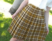 Vintage Skirt Wool Plaid Pleated SALE