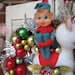 Vintage Elf and Riding a Deer Kitsch Christmas Wreath