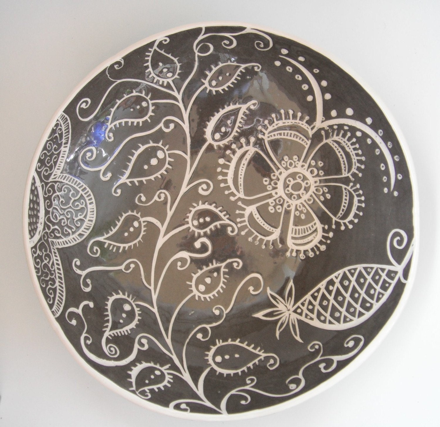 Large Serving Bowl - Night and Day Garden Made to Order