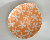 Appetizer plate Tangerine pinwheel  teardrop shaped plate-made to order