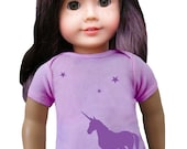 matching unicorn T-shirt for 18" doll