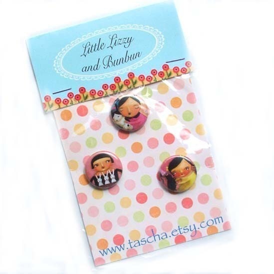 Little Lizzy pin back BUTTON SET
