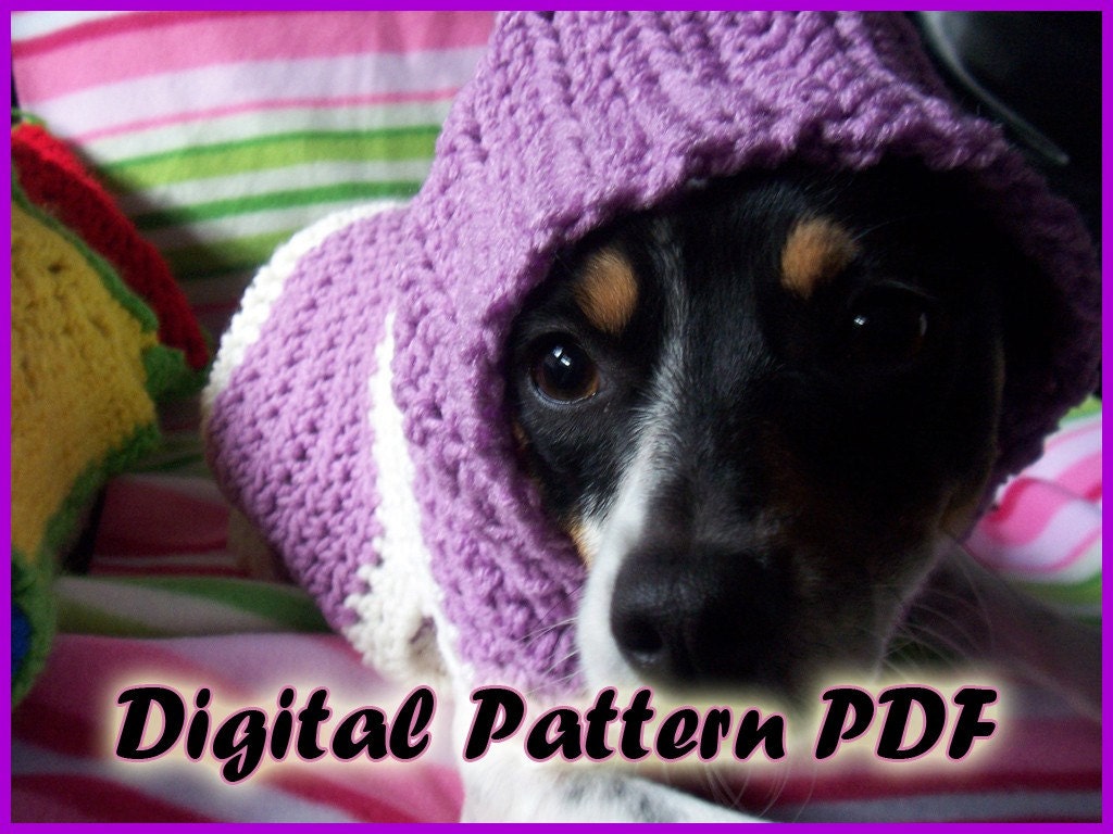 Crocheted Hooded Dog Sweater Pattern PDF Small and Medium Sizes
