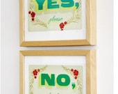 Yes please and No thank you Print Set - typographic wall art - inspirational motto