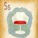 Modern Design Deck- S is for Saarinen - small print - mid century modern retro Eames inspired wall art