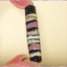 Handmade Glass Lampwork Bead in Black-Violet and Dark Ivory - Tube Focal Art Bead - SRA - Rush
