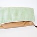 Oversized Foldover Clutch in Pale Green Faux Suede & Camel Colored Faux Leather - Double Sided Vegan Leather Bag