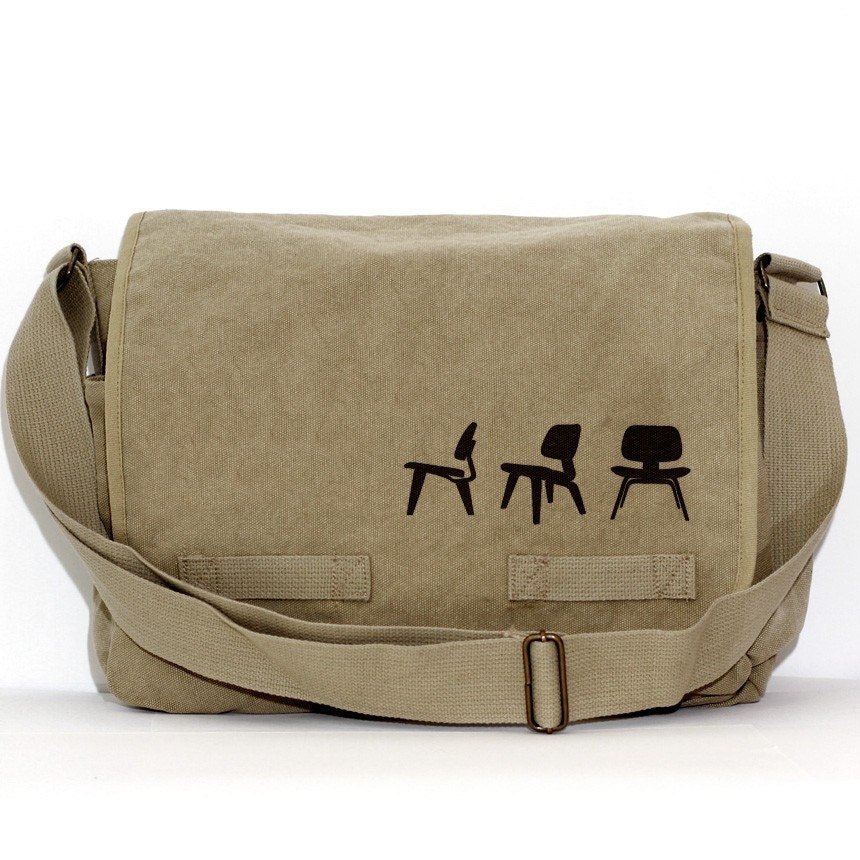 Messenger Bag: Plywood Chairs - Large Bag for Men & Women