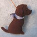 Chocolate Labrador Retriever Ornament, Handsewn Vintage Wool