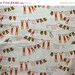 Kokka Heather Ross Far Far Away III Clothesline Japanese Fabric Fat Quarter - pink, brown, orange, yellow