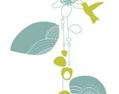 Rock Garden with Hummingbird - 8x10 Print