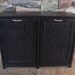 New Black Painted Wood Double Trash Bin Cabinet Garbage Can Tilt Out Doors Reserved listing for mm5702