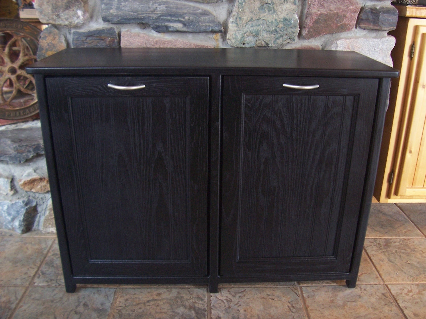 Wood Tilt Out Trash Can Cabinet