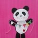 Original Mixed Media Panda Bear painting on a 9 x 12 inch Canvas Board. NURSERY ART